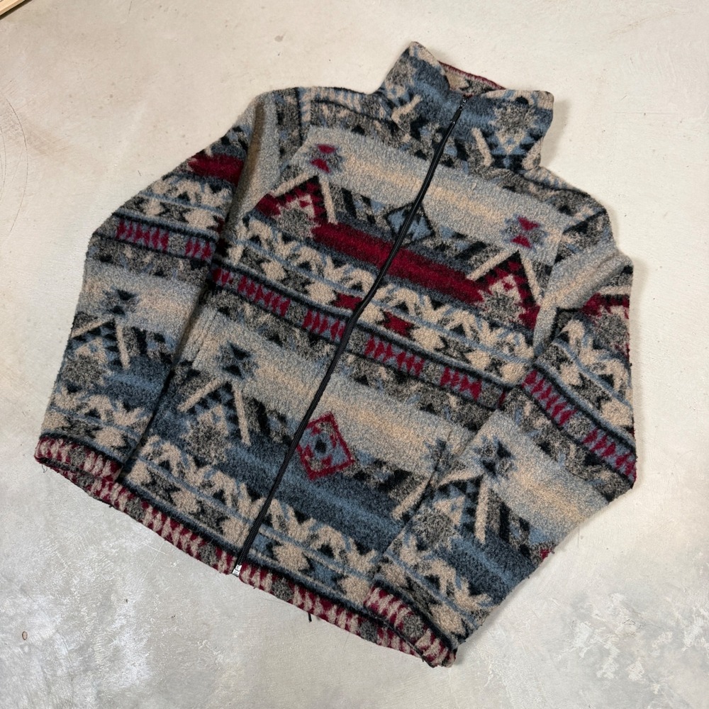 Bear Ridge Outfitters Small Southwestern Wool Blend Fleece Jacket Made in USA